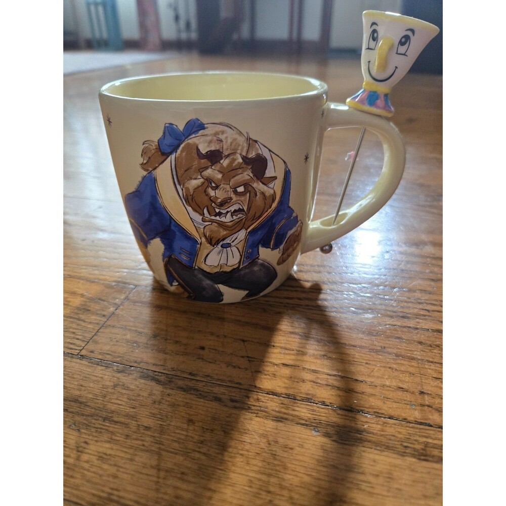 Disney Belle Beauty and the Beast with "Chip Stirrer" Large Tea Coffee Mug